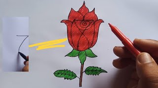 Cara Menggambar Bunga Dari angka 7 🌹 Angka 7 🌹  Mewarnai Bunga Mawar🌹