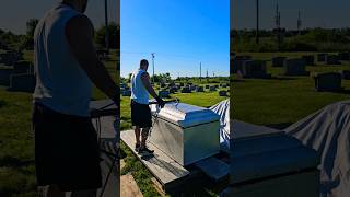 Setting a Burial Vault Over the Grave #cemetery #educationalvideo #funeral #graveyard #vaultmen