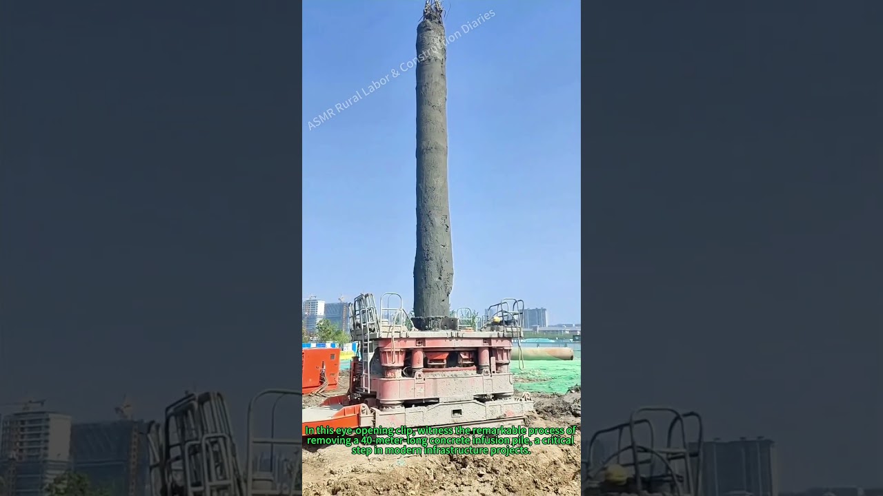 Demolish 40M Concrete Pile with Construction Magic! See How It’s Done