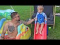 Fun Backyard Toddler Water Park Day & We Gave Jackson A Practice Mock Haircut! | Home Vlog