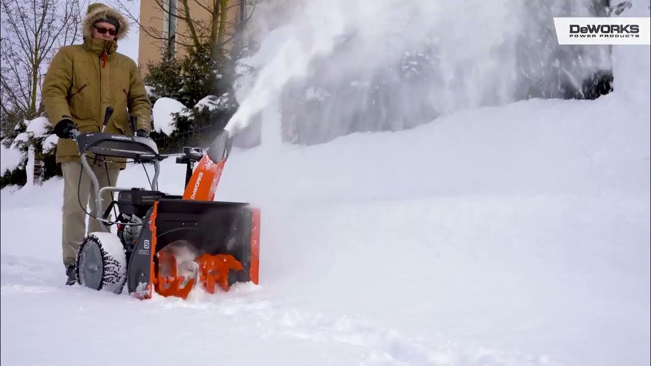 Тест драйв компактный снегоуборщик DeWORKS S 6560 - YouTube
