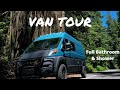 VAN TOUR | Fitness Couple + 2 Dogs Build Southwestern Cabin in Lifted ProMaster | Shower & Bathroom