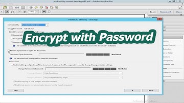 How to Encrypt with Password in PDF Document by using adobe acrobat pro