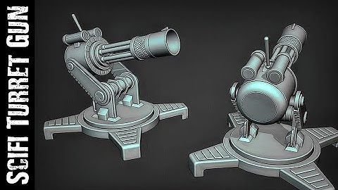 BLENDER: SCIFI TURRET GUN