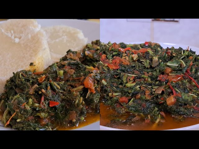 How to cook delicious white yam and vegetable sauce (green)#mira