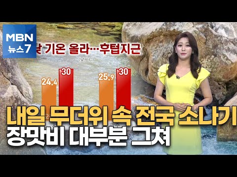 [뉴스7 날씨] 내일 무더위 속 전국 소나기…장맛비 대부분 그쳐 [MBN 뉴스7]
