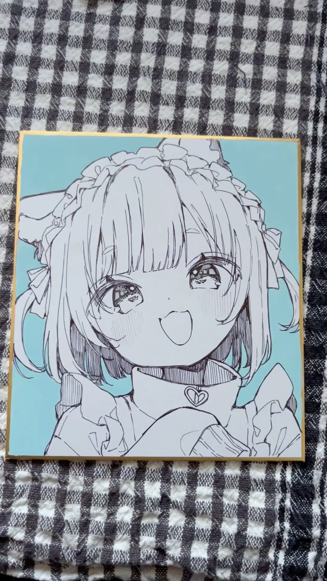 リクエストの猫耳メイドちゃんリベンジで描いてみた！ #アナログ