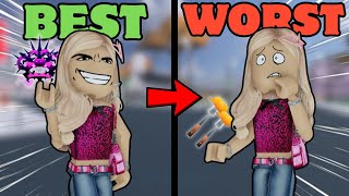 BEST TO WORST WEAPON CHALLENGE...(Baddies Roblox)