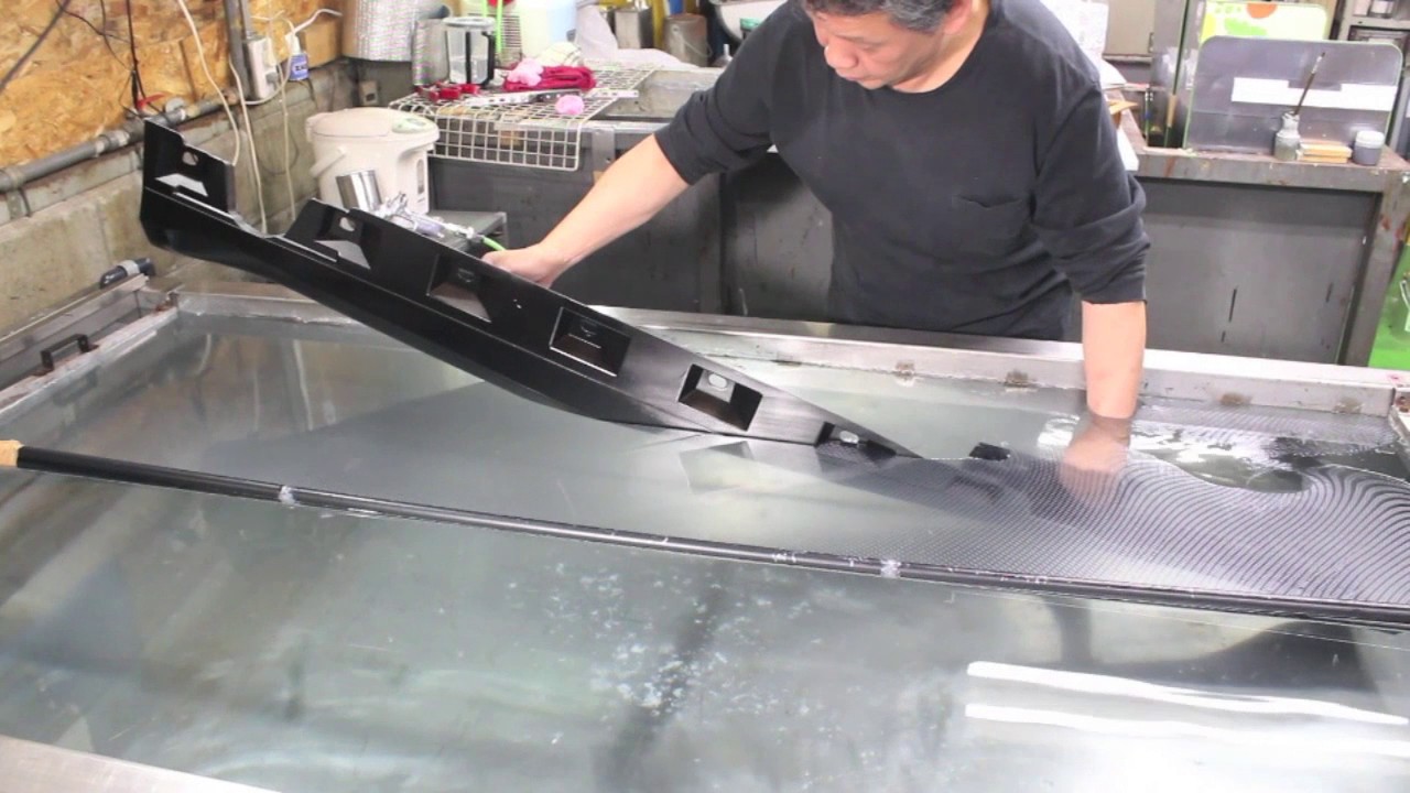カーボン柄水圧転写 長尺 2m の施工 Youtube