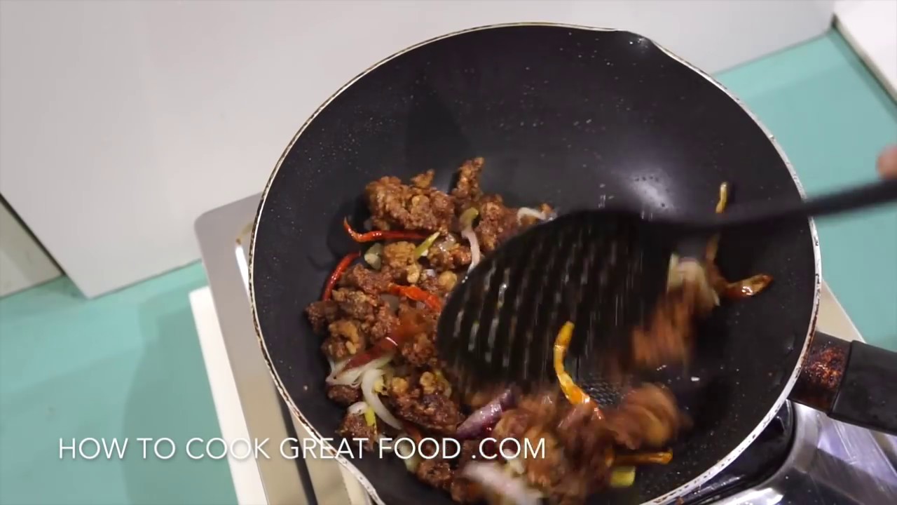 🍚 Chinese Chili Sweet Crispy Lamb Stir Fry Recipe Asian Wok YouTube