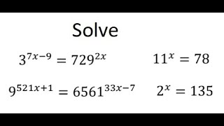 Grade 12 Advanced Functions - Solving exponential equations (ch 8.5)