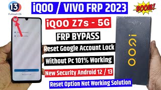 All iQOO Vivo | Frp Bypass 2023 | Android 13 | Fix Reset Option not Working (Without Pc)