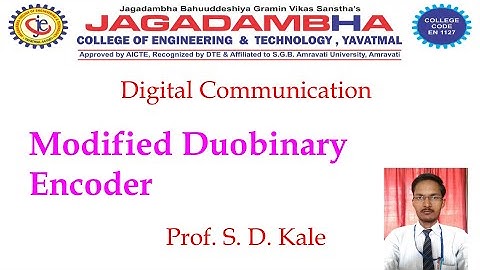 Modified Duobinary Encoding | Digital Communication | Prof. S. D. Kale
