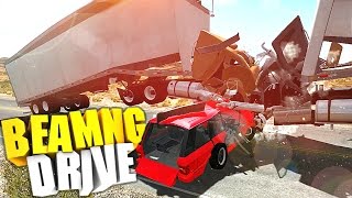 Аварии при обгоне фур (Рп ситуация) - BeamNG.Drive 0.6.1