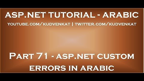 ASP NET Custom errors in arabic