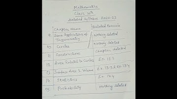 class 10th. mathematics ,CBSE deleted syllabus of 2022-23