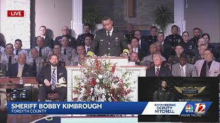 Sheriff Bobby Kimbrough speaks at Deputy Mitchell's funeral