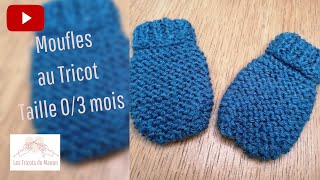 Moufles parmes 0/3 mois - Mes tricots et astuces