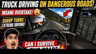 TRUCK DRIVING ON DANGEROUS MOUNTAIN ROADS! 😱🔥 INSANE OVERTAKE & SHARP TURNS | Truck Simulator screenshot 2