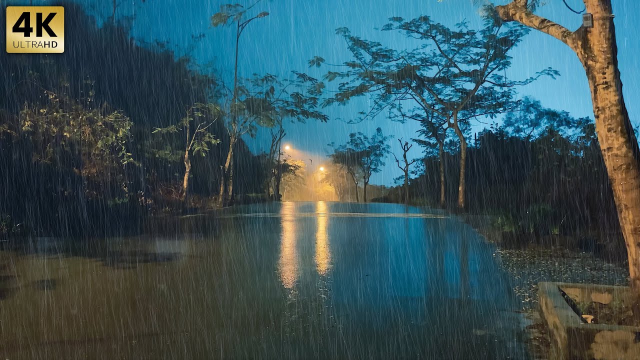 Relaxing Rain with Thunder | The Sound of Heavy Rain and Thunder at ...