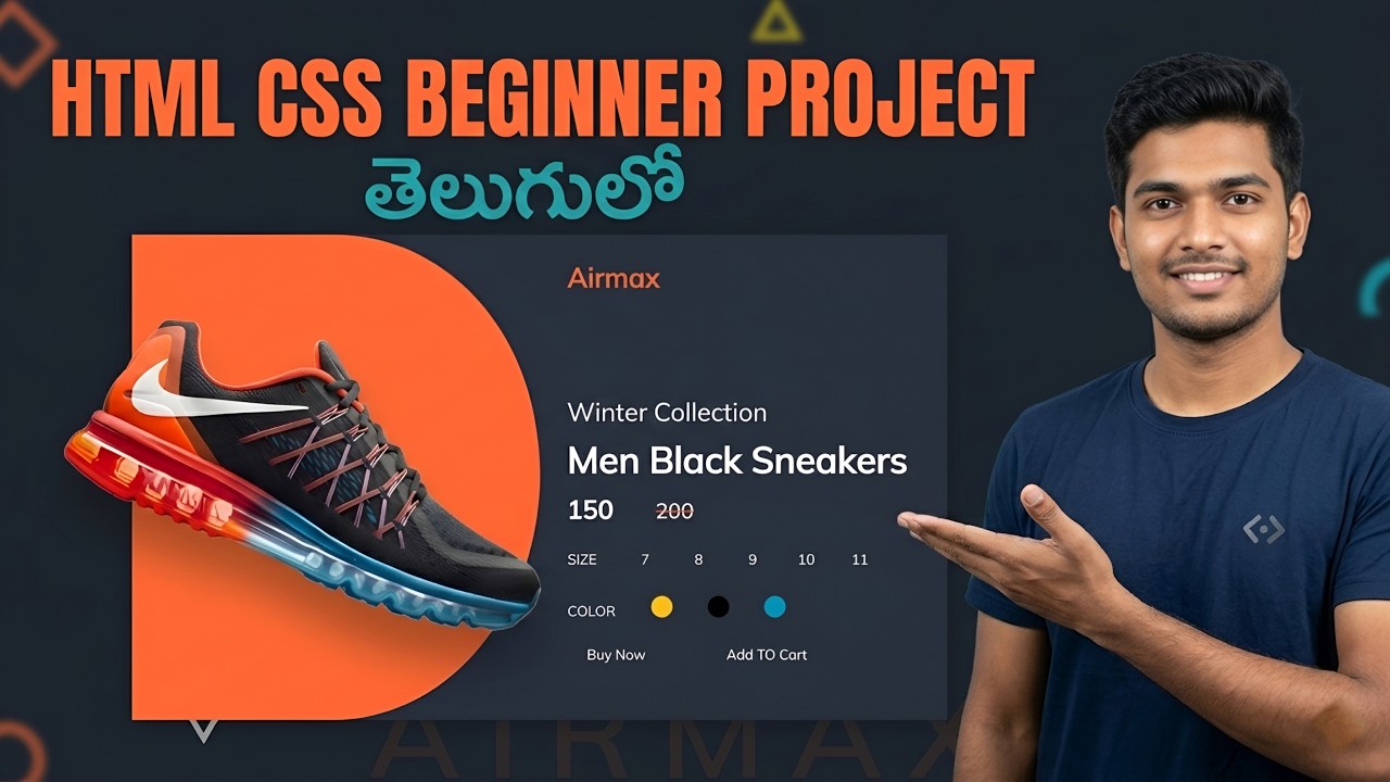 HTML CSS Beginner Project Tutorial in Telugu | Beginner Web Development ...