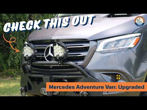 Decked Out 144" Mercedes Sprinter Adventure Van: Lights, Bumper, & Recovery,