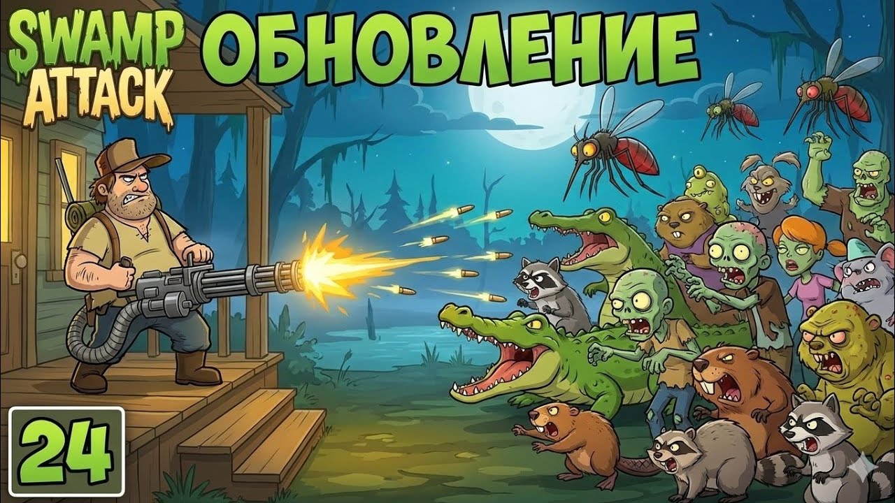 БОЛОТНАЯ Атака ОБНОВЛЕНИЕ 2025 #24 НОВЫЙ БОСС в SWAMP ATTACK - Защити Дом от Болотных монстров