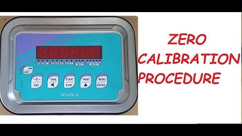 Winox R Zero Calibration Procedure