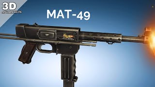 3D Animation: How the Famous MAT-49 Submachine Gun Works