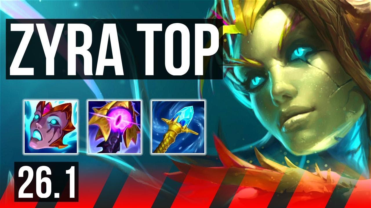 ZYRA vs ZAAHEN (TOP) | Good KDA: 8/1/11, 38K damage | NA Master | 26.1
