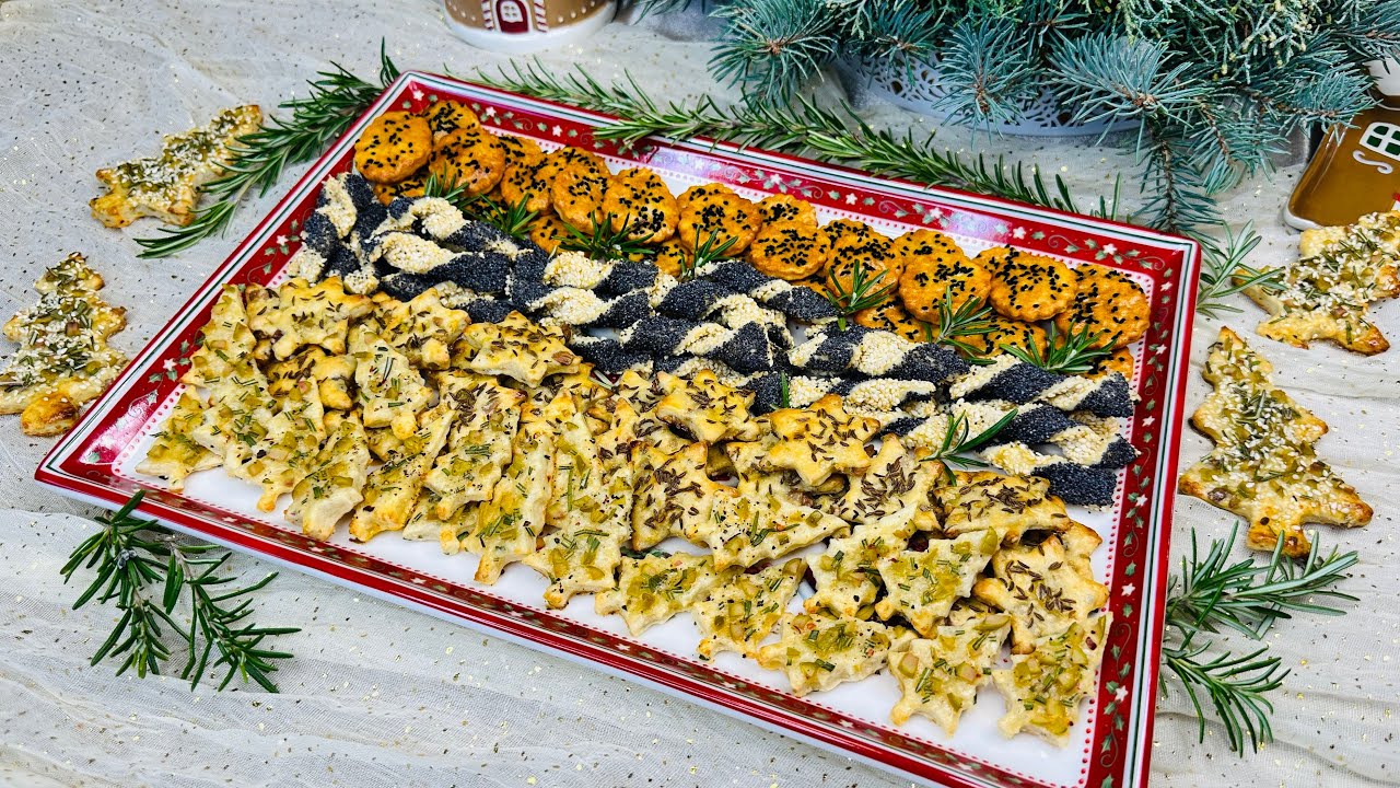 Jedno tijesto – 4 vrste SLANIH KREKERA! 🎄✨