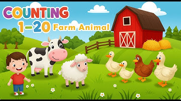 count farm animals math test kids I learn numbers by counting with farm animals I 123 count with me