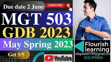 MGT503 GDB Solution 2023/MGT503 GDB 2023/MGT503 GDB Solution Spring 2023/MGT503 GDB 2023/ MGT503 GDB