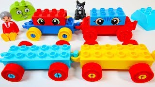 Learn Colors Building Duplo Toys: Animals and Vehicles