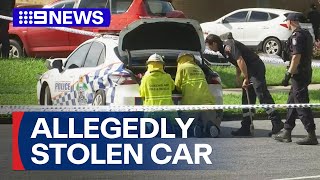 Man shot by police after allegedly stealing police vehicle | 9 News Australia