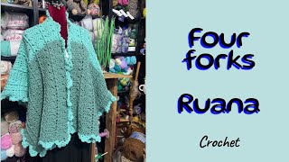 Crochet: Four Forks Ruana #crochet #crochetpattern #crochettutorial