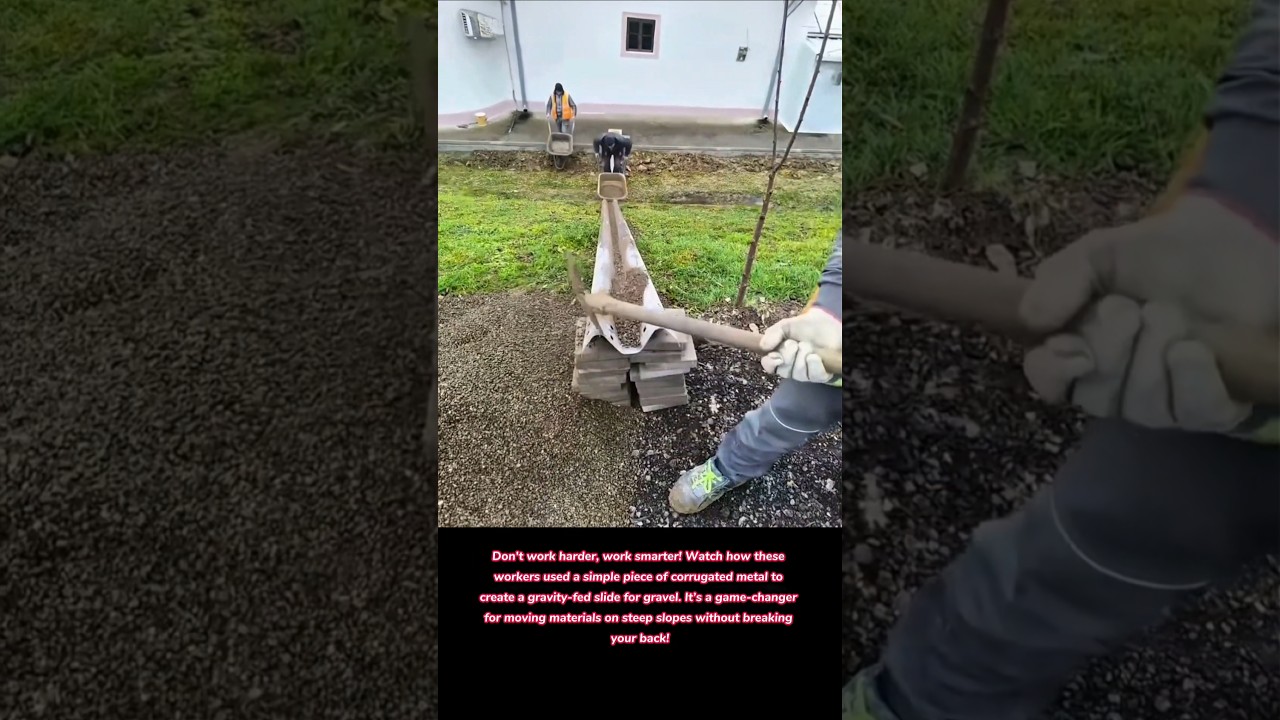 Work Smarter! 🚜🪵 Saving Energy with a DIY Material Slide 