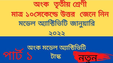 Class 3 Model Activity Task January 2022 |Math  Model Activity Task