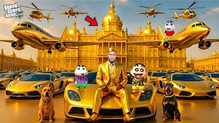 Download Lagu Franklin And Shinchan BILLIONAIRE! 👑 Golden King Luxury Life in GTA 5! Bangla Gameplay MP3