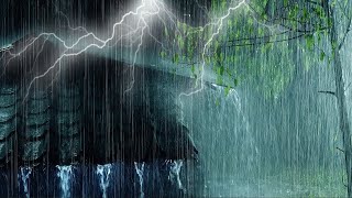 Rain Sounds For Sleeping - Heavy Rain and Thunder Sound at Night