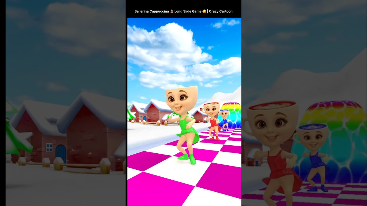 Ballerina Cappuccina 💃 Long Slide Game 😂 | Crazy Cartoon 