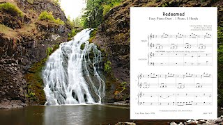 Redeemed (Easy 1 Piano, 4 Hands Duet ~ with lyrics)