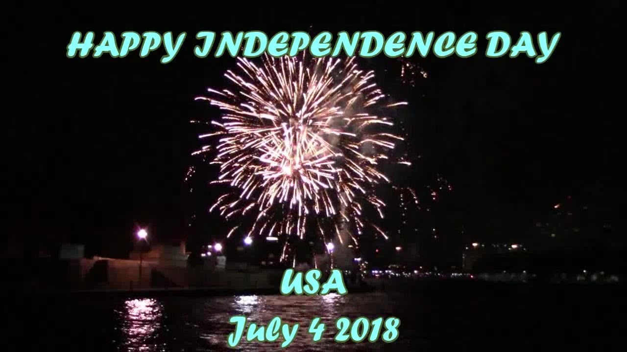 HAPPY INDEPENDENCE DAY USA Fireworks on July 4,2018 at Irving, TX USA