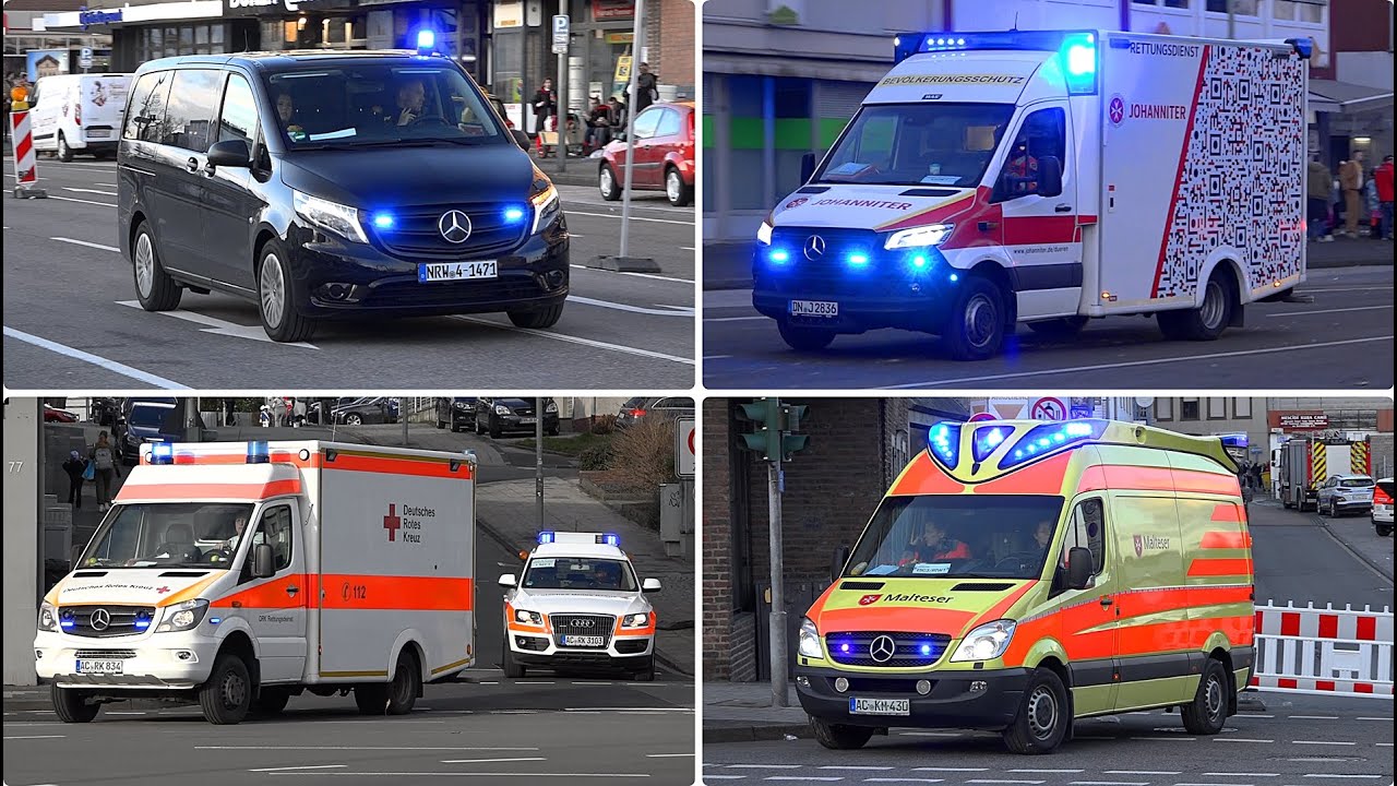 [Rosenmontag 2024] - Einsatzfahrten der Hilfsorganisationen im Eschweiler Straßenkarneval 🚑🎊🚓