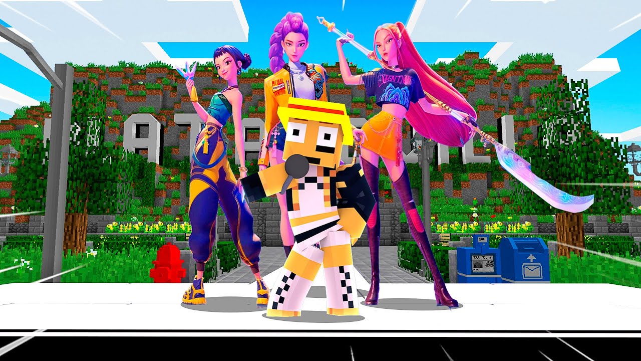 ME CONVIERTO EN GUERRERA KPOP HUNTRIX EN MINECRAFT 🎤