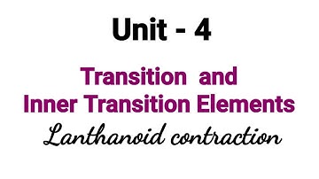 Lanthanoid contraction | Transition and Inner Transition Elements | TN 12th Chemistry | Unit4