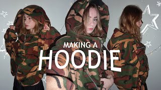 Making a CAMO HOODIE - as a fashion student.｡.:*☆