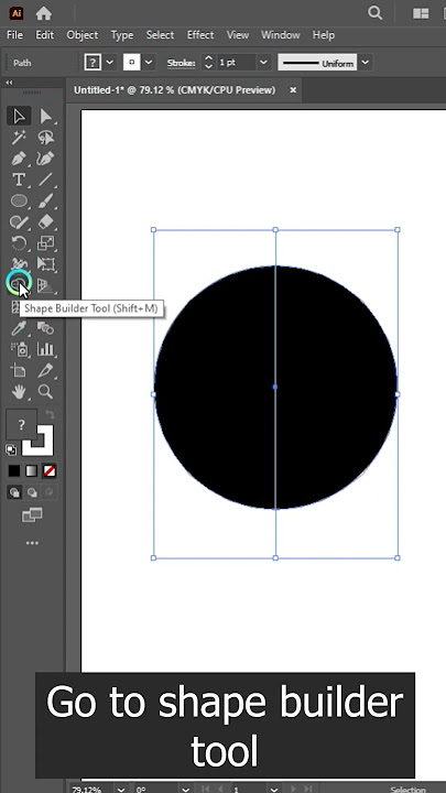 How to Cut Half Circle with Shape Builder Tool - in Adobe Illustrator 2023