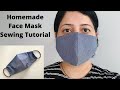 HOW TO MAKE FABRIC FACE MASK WITH FILTER POCKET | Easy Sew Face Mask | No Sewing Machine