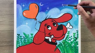 Funny Clifford the Big Red Dog - fan made Clifford the Big Red Dog acrylic painting